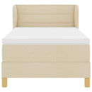 vidaXL Rugós Ágy Matraccal Krém 90x200 cm Szövet Krém 80 x 200 cm