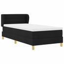 vidaXL Boxrugós ágy matracmal fejtámlával Fekete 90 x 190 cm szövet