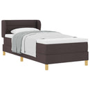 vidaXL Boxrugós ágy matracmal Sötét Barna 90 x 190 cm szövet