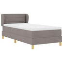 vidaXL Boxrugós ágy matracmal fejtámlával Tópszínű 90 x 190 cm szövet