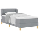 vidaXL Boxrugós ágy matracmal Világosszürke 90 x 200 cm szövet