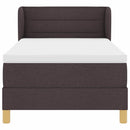 vidaXL Boxrugós ágy matracmal Sötét Barna 90 x 200 cm szövet