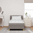 vidaXL Boxrugós ágy matracmal fejtámlával Tópszínű 100 x 200 cm szövet