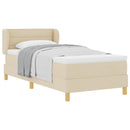 vidaXL Boxrugós ágy matracmal fejtámlával Krém 100 x 200 cm szövet