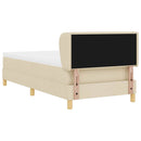 vidaXL Boxrugós ágy matracmal fejtámlával Krém 100 x 200 cm szövet