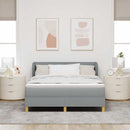 vidaXL Boxrugós ágy matracmal Világosszürke 140 x 190 cm szövet