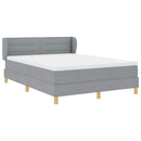 vidaXL Boxrugós ágy matracmal Világosszürke 140 x 190 cm szövet