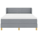 vidaXL Boxrugós ágy matracmal Világosszürke 140 x 190 cm szövet