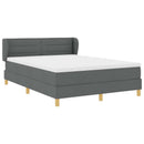 vidaXL Boxrugós ágy matracmal Sötétszürke 140 x 190 cm szövet