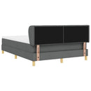 vidaXL Boxrugós ágy matracmal Sötétszürke 140 x 190 cm szövet