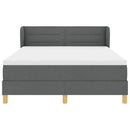 vidaXL Boxrugós ágy matracmal Sötétszürke 140 x 190 cm szövet