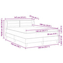 vidaXL Boxrugós ágy matracmal Sötétszürke 140 x 190 cm szövet