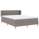 vidaXL Boxrugós ágy matracmal fejtámlával Tópszínű 140 x 190 cm szövet