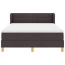 vidaXL Boxrugós ágy matracmal Sötét Barna 140 x 200 cm szövet