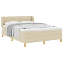 vidaXL Boxrugós ágy matracmal fejtámlával Krém 160 x 200 cm szövet