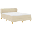 vidaXL Boxrugós ágy matracmal fejtámlával Krém 160 x 200 cm szövet
