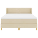 vidaXL Boxrugós ágy matracmal fejtámlával Krém 160 x 200 cm szövet