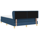 vidaXL Boxrugós ágy matracmal fejtámlával Kék 160 x 200 cm szövet