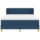 vidaXL Boxrugós ágy matracmal fejtámlával Kék 160 x 200 cm szövet