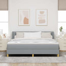 vidaXL Boxrugós ágy matracmal Világosszürke 180 x 200 cm szövet