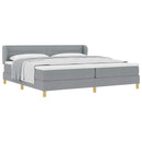 vidaXL Boxrugós ágy matracmal Világosszürke 200 x 200 cm szövet