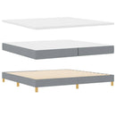 vidaXL Boxrugós ágy matracmal Világosszürke 200 x 200 cm szövet
