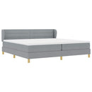 vidaXL Boxrugós ágy matracmal Világosszürke 200 x 200 cm szövet