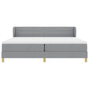 vidaXL Boxrugós ágy matracmal Világosszürke 200 x 200 cm szövet