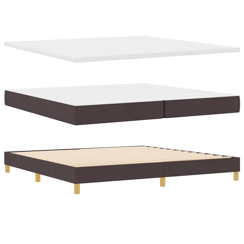 vidaXL Rugós Ágy Matraccal Krém 90x200 cm Szövet matracmal sötétbarna