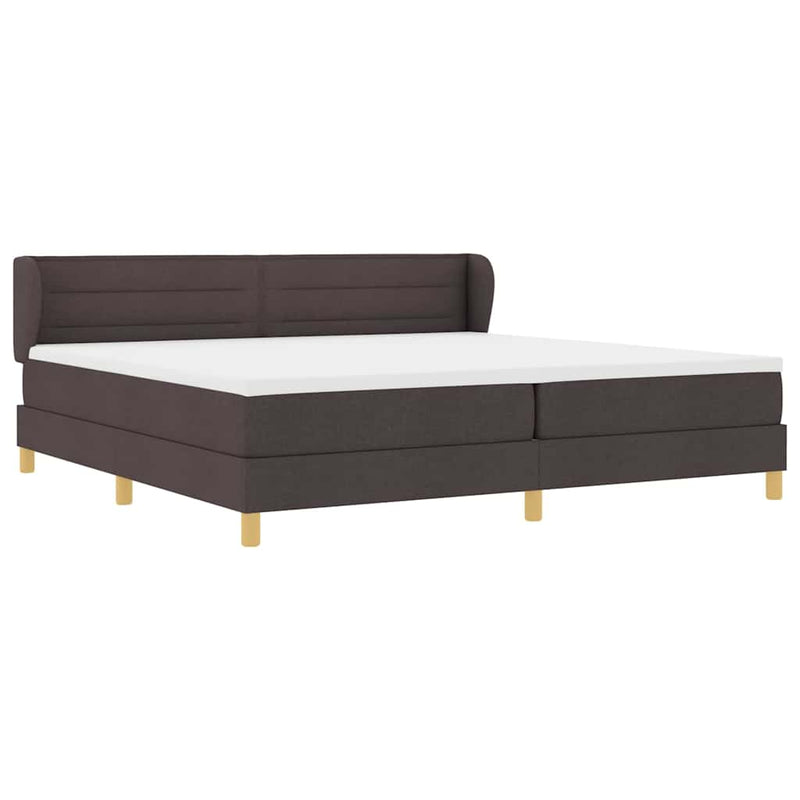 vidaXL Rugós Ágy Matraccal Krém 90x200 cm Szövet matracmal sötétbarna