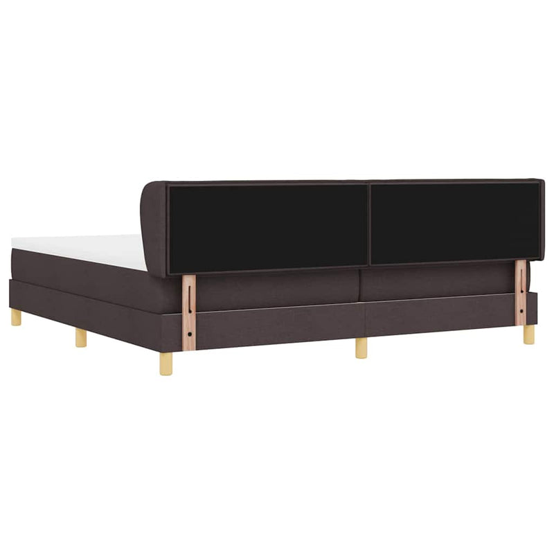 vidaXL Rugós Ágy Matraccal Krém 90x200 cm Szövet matracmal sötétbarna