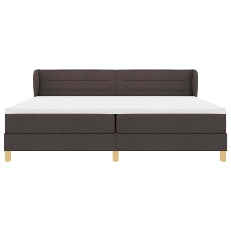 vidaXL Rugós Ágy Matraccal Krém 90x200 cm Szövet matracmal sötétbarna