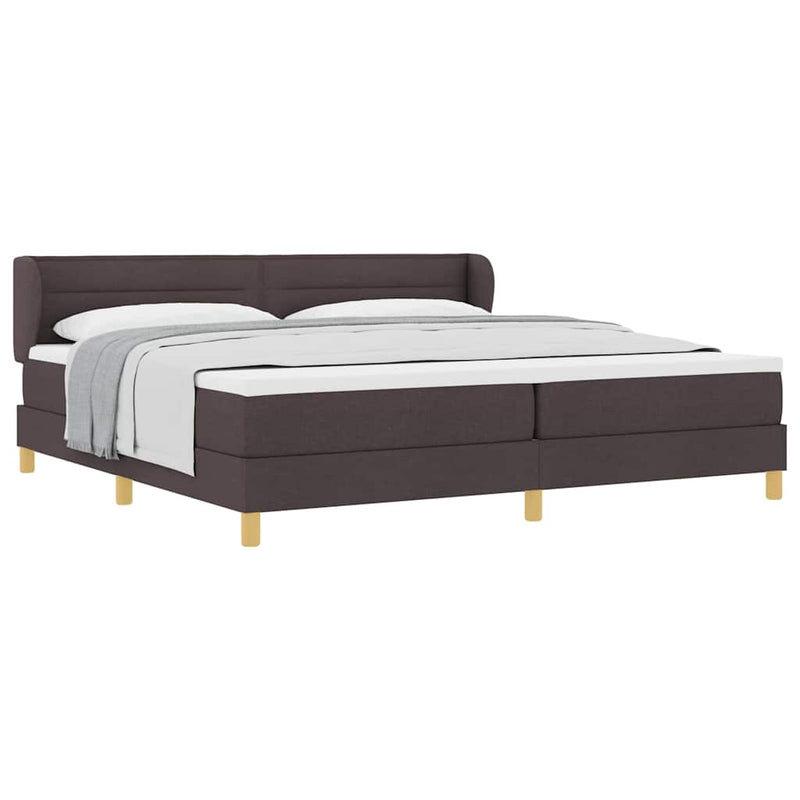 vidaXL Rugós Ágy Matraccal Krém 90x200 cm Szövet matracmal sötétbarna