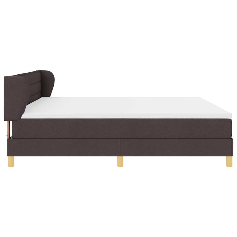 vidaXL Rugós Ágy Matraccal Krém 90x200 cm Szövet matracmal sötétbarna