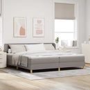 vidaXL Boxrugós ágy fejtámlával Tópszínű 200 x 200 cm szövet