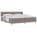vidaXL Boxrugós ágy fejtámlával Tópszínű 200 x 200 cm szövet