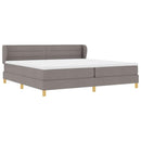 vidaXL Boxrugós ágy fejtámlával Tópszínű 200 x 200 cm szövet