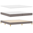 vidaXL Boxrugós ágy fejtámlával Tópszínű 200 x 200 cm szövet