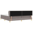 vidaXL Boxrugós ágy fejtámlával Tópszínű 200 x 200 cm szövet