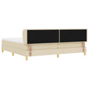 vidaXL Boxrugós ágy matracmal fejtámlával Krém 200 x 200 cm szövet