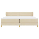 vidaXL Boxrugós ágy matracmal fejtámlával Krém 200 x 200 cm szövet