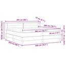 vidaXL Boxrugós ágy matracmal fejtámlával Kék 200 x 200 cm szövet