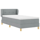 vidaXL Boxrugós ágy fejtámlával Világosszürke 80 x 200 cm szövet