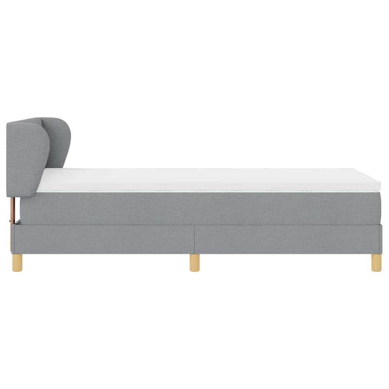 vidaXL Rugós Ágy Matraccal Krém 90x200 cm Szövet Világosszürke