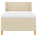 vidaXL Rugós Ágy Matraccal Krém 90x200 cm Szövet Krém 80 x 200 cm