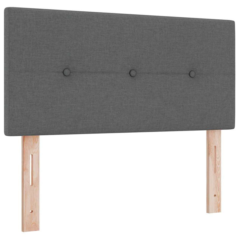 vidaXL Rugós Ágy Matraccal Krém 90x200 cm Szövet matracmal Sötétszürke