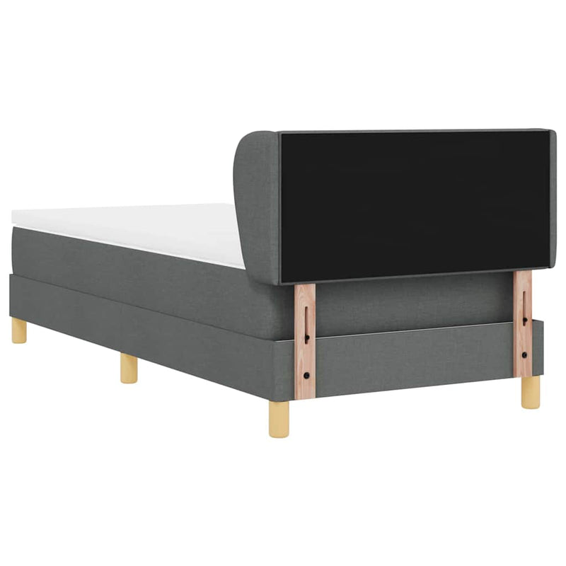 vidaXL Rugós Ágy Matraccal Krém 90x200 cm Szövet matracmal Sötétszürke