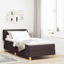 vidaXL Boxrugós ágy fejtámlával Sötét Barna 90 x 200 cm szövet