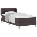 vidaXL Boxrugós ágy fejtámlával Sötét Barna 90 x 200 cm szövet