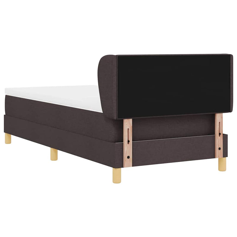 vidaXL Rugós Ágy Matraccal Krém 90x200 cm Szövet matracmal sötétbarna